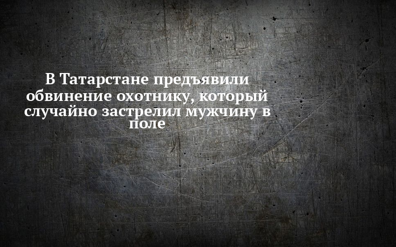 В Татарстане предъявили обвинение охотнику, который случайно застрелил мужчину в поле