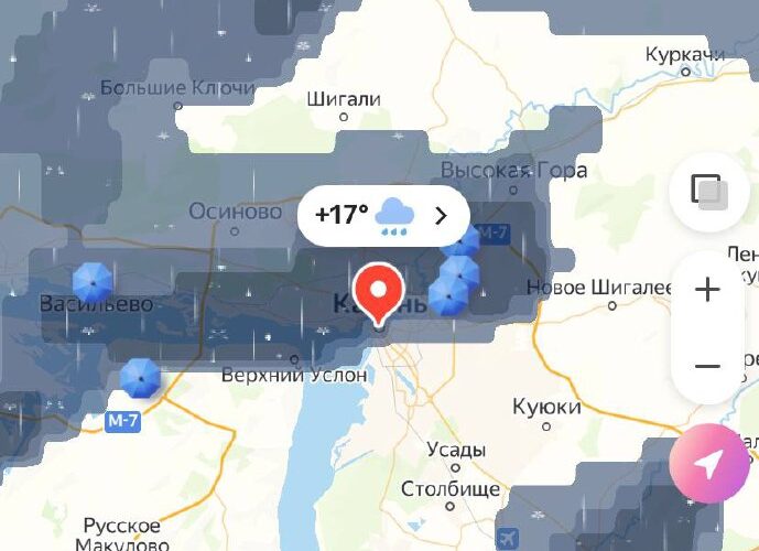 Сильный ливень вновь накрыл Казань