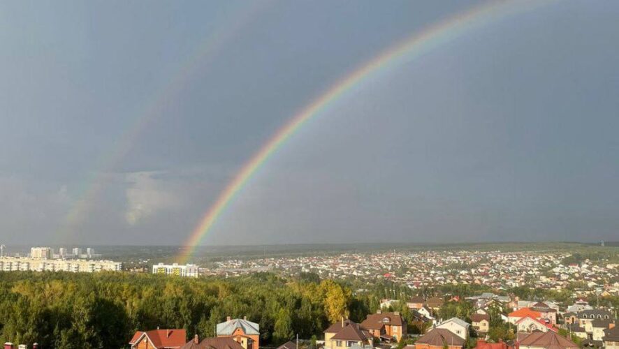 Радоваться по-детски: казанцев восхитила яркая радуга над городом